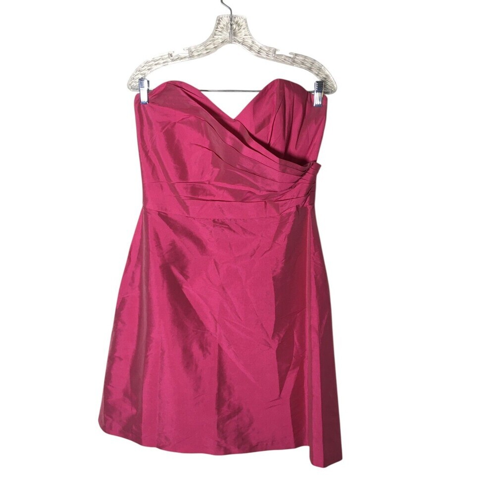 Alfred Sung Dress Women's Size 12 Pink Strawberry Strapless Satin
